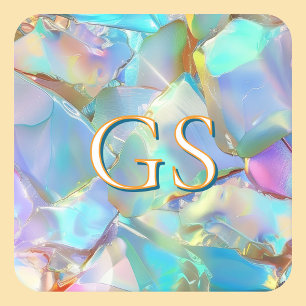 Dessous-de-verre Grand monogramme ou nom sur Opal