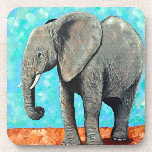 Dessous-de-verre Grand tableau d'éléphant bébé (Devant)