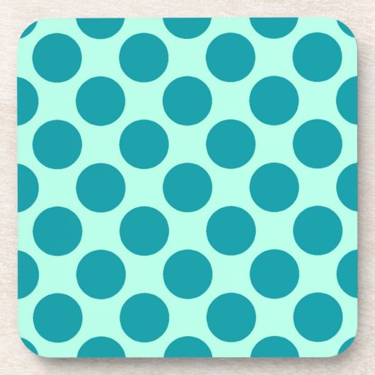 Dessous-de-verre Grands points rétro - aqua et turquoise (Devant)