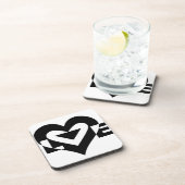 Dessous-de-verre Graphique d'amour cool, noir (Côté Droit)