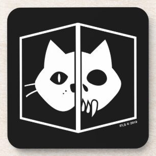 Dessous-de-verre Graphique de chat de Schrödinger