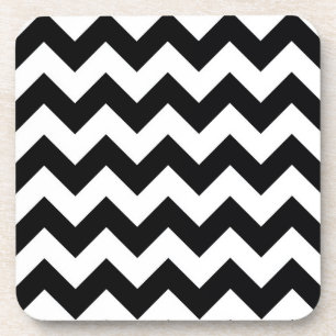 Dessous-de-verre Gras noir et blanc Chevron Zig Zag Motif