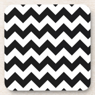 Dessous-de-verre Gras noir et blanc Chevron Zig Zag Motif