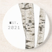 Dessous de verre gravé de bouleau (Devant)