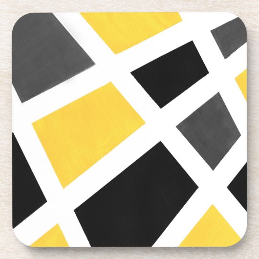 Dessous-de-verre Gray jaune noir Géométrique (Devant)