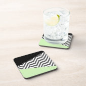 Dessous-de-verre Gray Zigzag, Gray Chevron, Zigzag Pattern, Mint (Côté Droit)