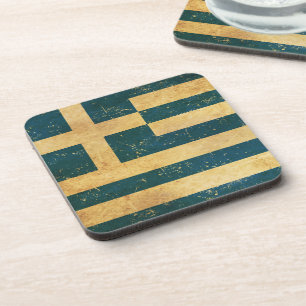 Dessous-de-verre Grèce Drapeau Vintage Grunge Design Dessous de ver