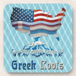 Dessous-de-verre Greek Roots American Map Cork Coasters