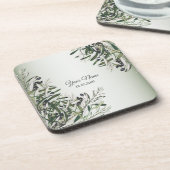 Dessous-de-verre Green Leaves Black Olive Elegant Wedding Party (Côté gauche)