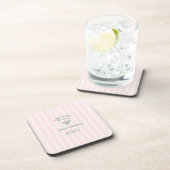 Dessous-de-verre Green Tennis Rackets Pink Striped Bridal Shower  (Côté Droit)