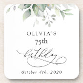 Dessous-de-verre Greenery, Eucalyptus Leaves, Boho, Birthday (Devant)