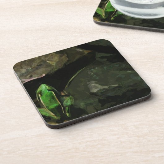 Dessous-de-verre Grenouille léopard du Nord sur les rochers Abstrai (Côté gauche)