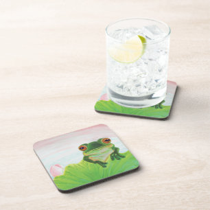 Dessous-de-verre Grenouille verte Relaxation sur la sécurité du cou