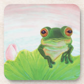 Dessous-de-verre Grenouille verte Relaxation sur la sécurité du cou (Devant)