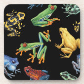 Dessous-de-verre Grenouilles sur noir (Devant)