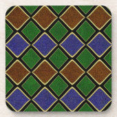 Dessous-de-verre Grille Diamant Arlequin : Harmonie Texturée (Devant)