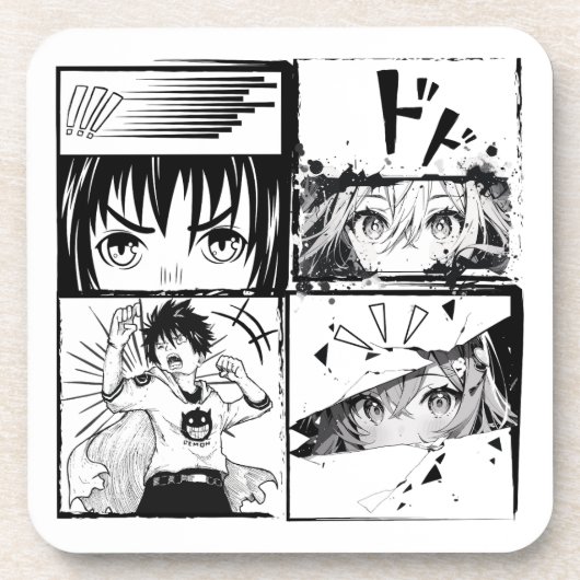 Dessous-de-verre Grilles d'actions Retro Anime (Devant)