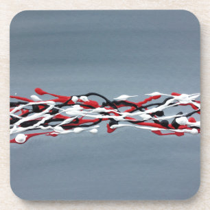 Dessous-de-verre Gris art abstrait rouge et noir