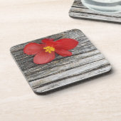 Dessous-de-verre Gris Avec Beverage Fleur Rouge Caster (Côté gauche)