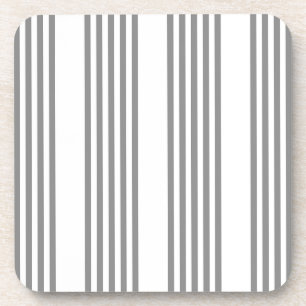 Dessous-de-verre Gris et blanc cinq bandes motif