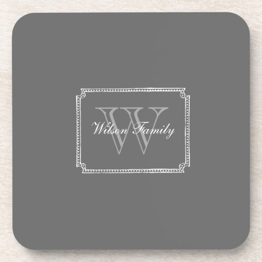 Dessous de verre gris-foncé du monogramme S/6 de (Devant)