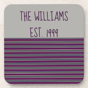 Dessous-de-verre Gris mou et bandes violettes