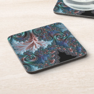 Dessous-de-verre Groovy Colorful Boho Hippie Mandelbrot Fractal Art