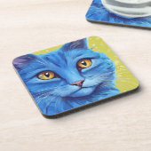 Dessous-de-verre Gros chat bleu. (Côté gauche)