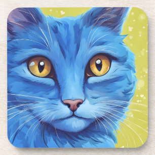 Dessous-de-verre Gros chat bleu.