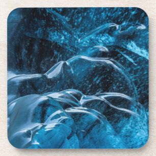 Dessous-de-verre Gros plan sur les murs de glace bleue