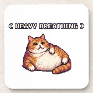 Dessous-de-verre Grosse respiration grasse mème de chat pixel art