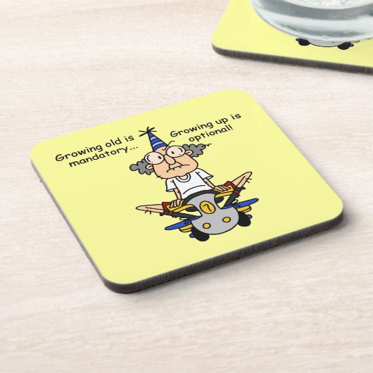 Dessous-de-verre Growing Up est un Humour facultatif (Côté gauche)