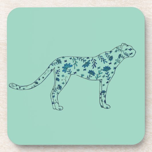 Dessous-de-verre Guépard floral (Devant)