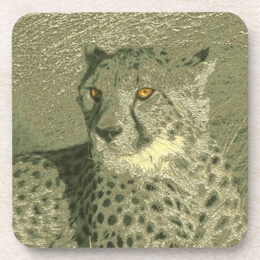 Dessous-de-verre guépard métallique (Devant)