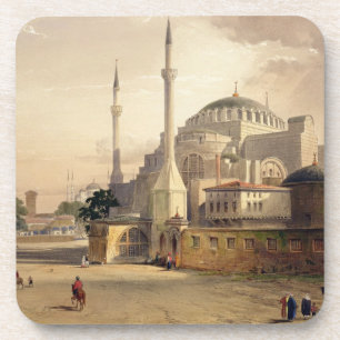 Dessous-de-verre Haghia Sophia, plat 17 : vue extérieure du mosq