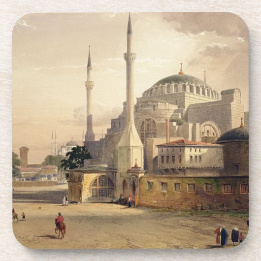 Dessous-de-verre Haghia Sophia, plat 17 : vue extérieure du mosq (Devant)
