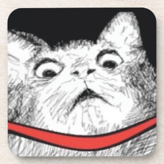 Dessous-de-verre Halètement étonné Meme - ensemble de chat de 6