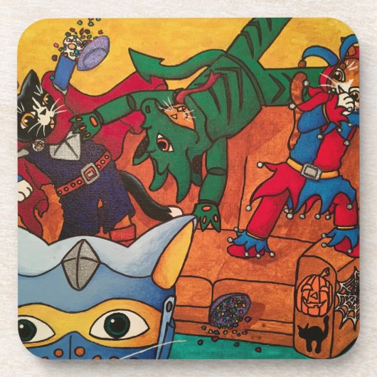 Dessous-de-verre Halloween Chevalier Médiéval Costume Chats (Devant)