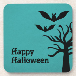 Dessous de verre Halloween Eerie Bats, Aqua