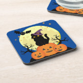 Dessous de verre Halloween Éffrayant Chat Noir Jeu (Côté gauche)