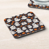 Dessous-de-verre Halloween Ghost et Citrouille Beverage Coaster (Côté gauche)
