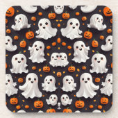 Dessous-de-verre Halloween Ghost et Citrouille Beverage Coaster (Devant)