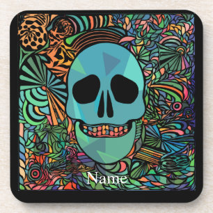 Dessous-de-verre Halloween Hippie Skull Thunder_Cove
