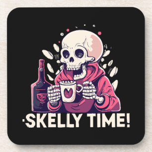 Dessous-de-verre halloween mais c'est l'heure de skelly