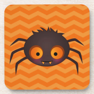 Dessous-de-verre Halloween Orange Chevron Cute Spider Design