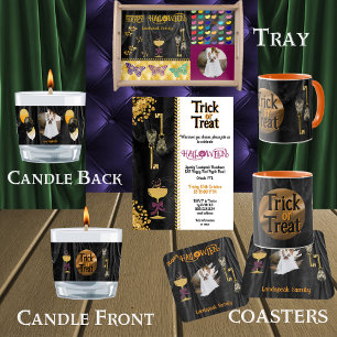 Dessous-de-verre Halloween Skuls d'or & Champagne & Photo
