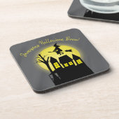 Dessous-de-verre Halloween Sorcière Volante Clair de Lune Effrayant (Côté gauche)