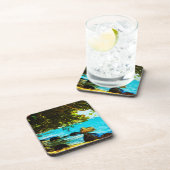 Dessous-de-verre Hanalei Bay Kauai Hawaii Abstrait (Côté Droit)