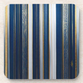 Dessous-de-verre Hanoukka Blues Stripes Bleu Blanc Or (Devant)