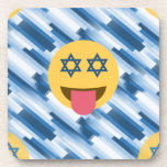 Dessous-de-verre hanoukka chanukkah emoji<br><div class="desc">chanukka, chanukkah, emoji, drôle, hannukah, Hanoukka, hanoukka emoji, hanoukka, visage heureux, hébreu, jours fériés, juif, juif, judaïsme, étoile de david, jaune bleu, passover, yom Kippour, rayé, bleu, blanc, pastel - "star de david""emoji juif""hanoukka emoji" kah emoji" emoji emoticon "happy face""vacances juives" "star de david emoji""star de david happy face""rosh hashanah"...</div>
